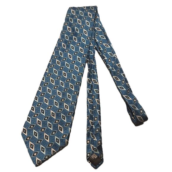 Perry Ellis Portfolio Silk Necktie Geo Tie Made in USA - Picture 1 of 8